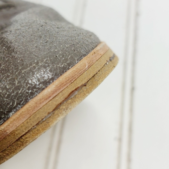 New Marc By Marc Jacobs Grey Textured Leather Block Heel Ankle Boots K135 - Picture 11 of 12